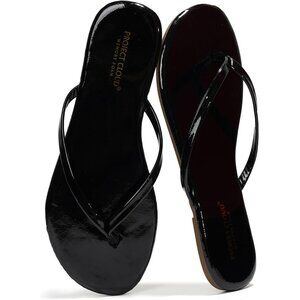 ⚡Women's Black Memory Foam Flats Summer Vegan Leather Lightweight Slip On